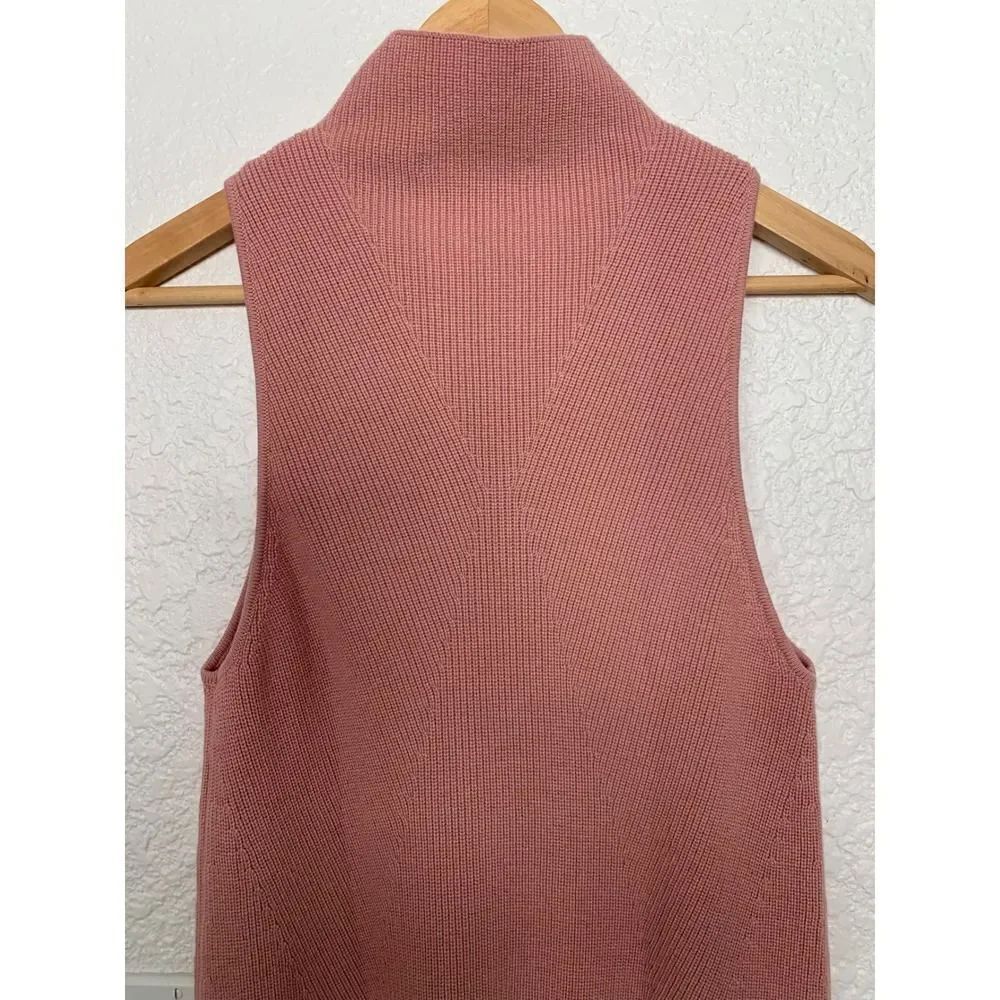 One Grey Day Pink Mock Neck Sleeveless Wool Blend Knit Sweater Tunic Size Small - Picture 6 of 12